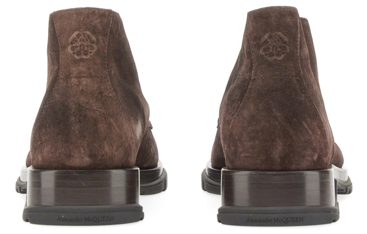 Shop Alexander McQueen Leder-Schnürstiefel ''Braun Mode'' 728255WIA5N2118