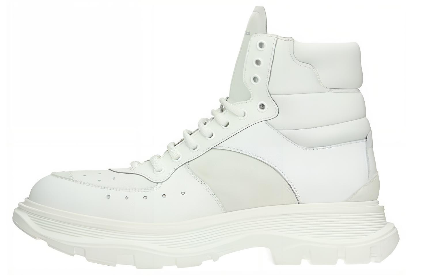 Alexander McQueen Leather Lace-Up Martin Boots 'Beige' 627221WHRH69071