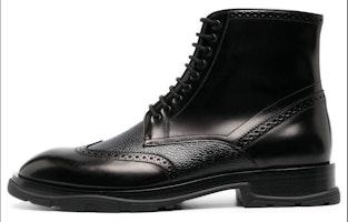 Alexander McQueen Leather Lace-Up Ankle Boot 'Black' 750389WIDW11000 Alexander McQueen Leather Lace-Up Ankle Boot 'Black' 750389WIDW11000