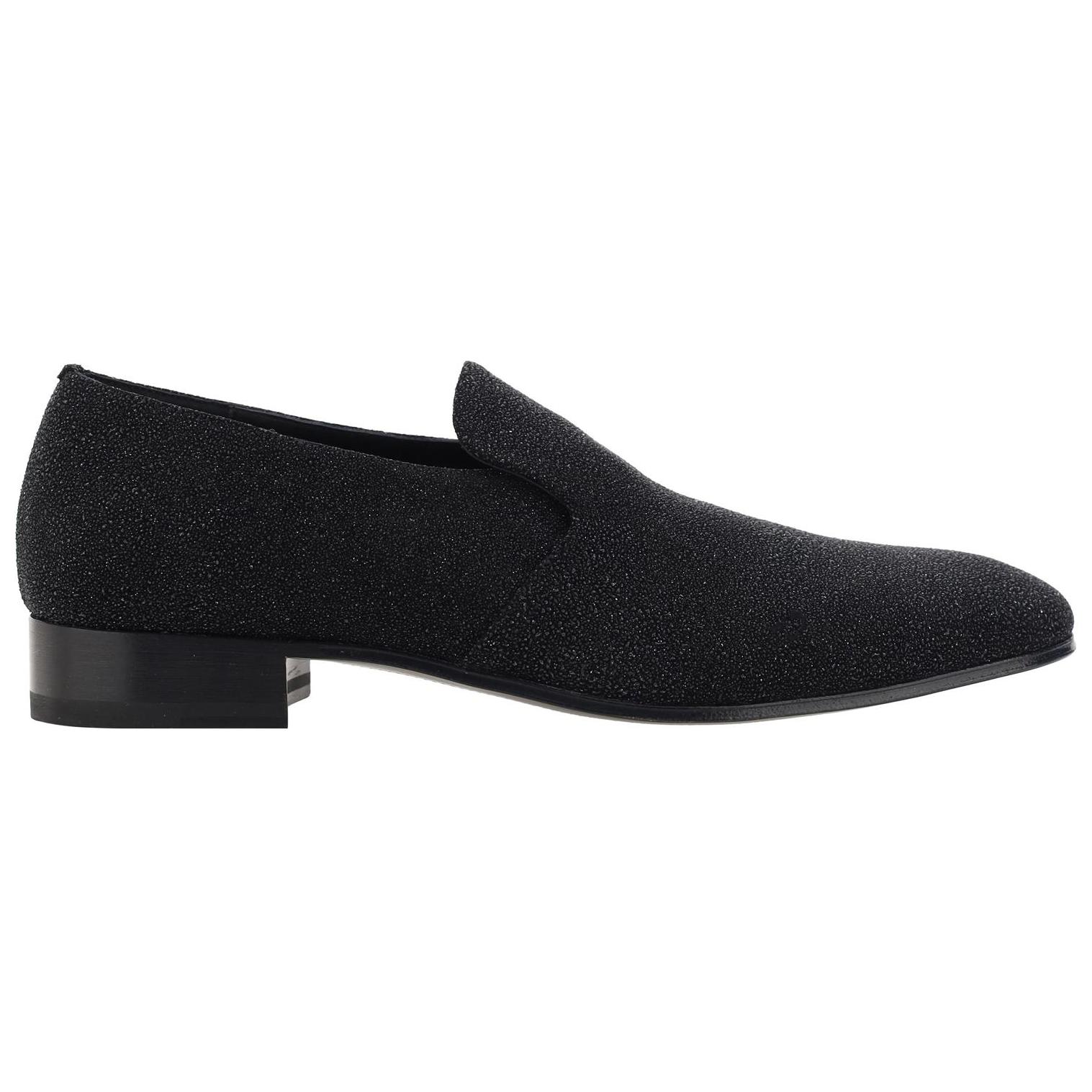 Order Alexander McQueen Kasut Loafer Kulit 'Hujung Bulat Hitam' 758984WHW501000