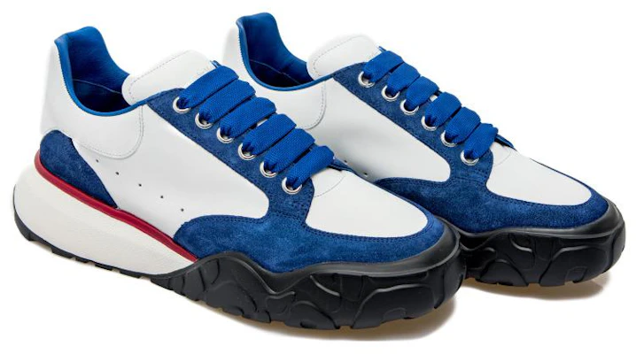 Alexander McQueen Leder Low-top ''Weiß Blau'' 705117WID6I8827 Order Alexander McQueen Leder Low-top ''Weiß Blau'' 705117WID6I8827