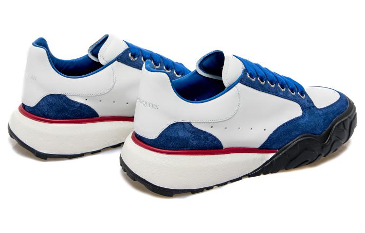 Lookbook 亚历山大·麦昆白蓝配色皮革低帮运动鞋 705117WID6I8827