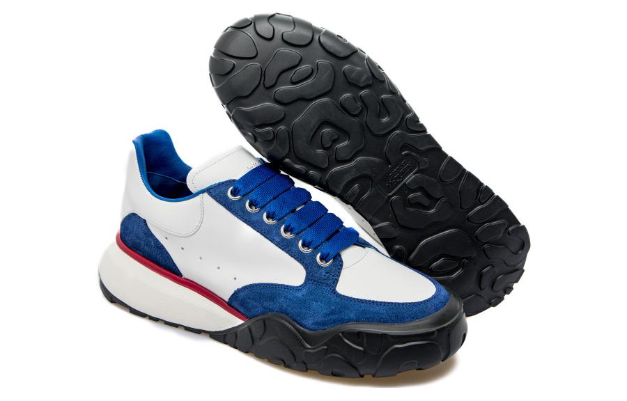 Shop 亚历山大·麦昆白蓝配色皮革低帮运动鞋 705117WID6I8827