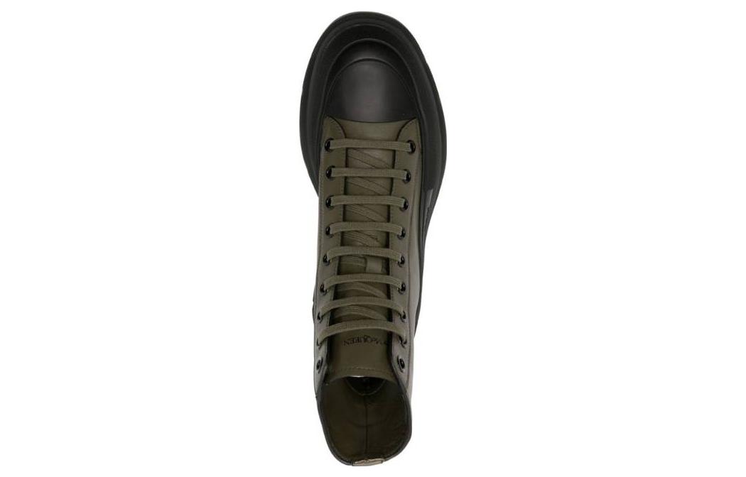 Alexander McQueen Leather Low-Top Lace-Up 'Durable Short Boot Green' 圖 4