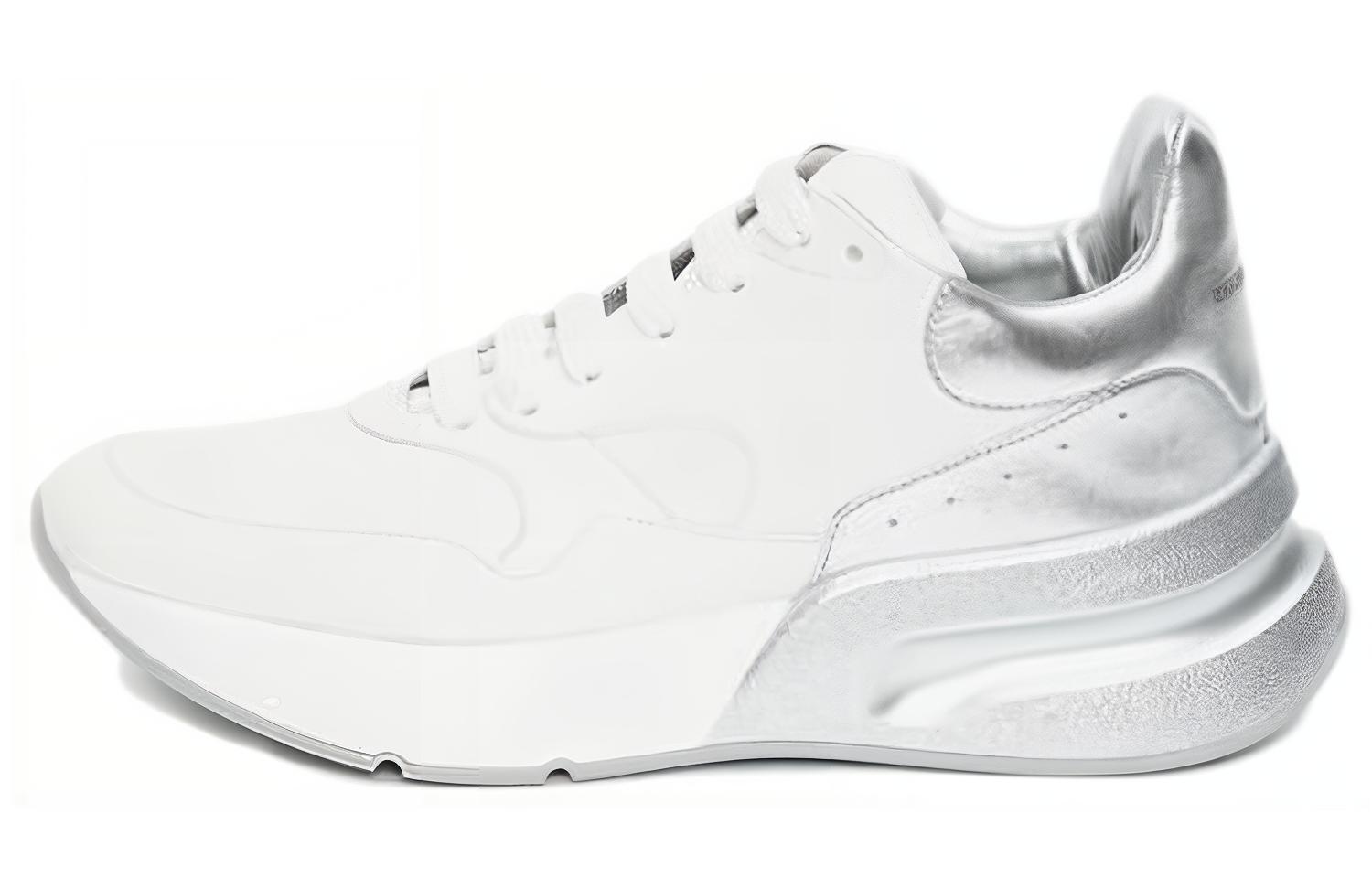 Alexander McQueen Leather Low 'White Silver' 552046WHT9G9071