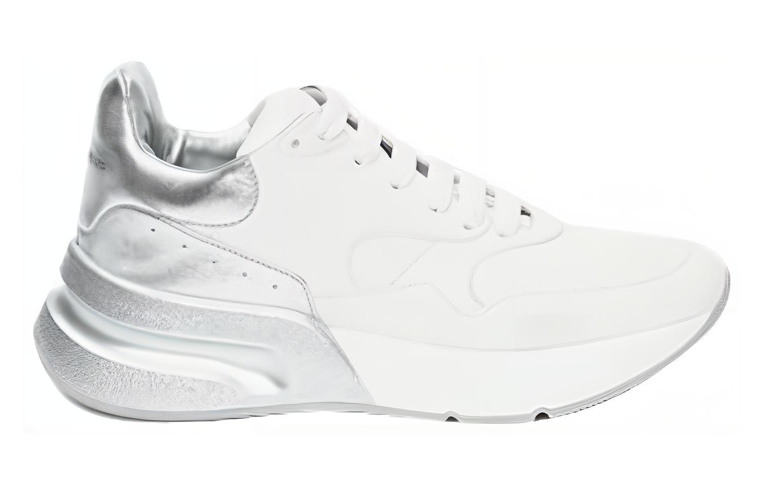 Order Alexander McQueen Leather Low 'White Silver' 552046WHT9G9071
