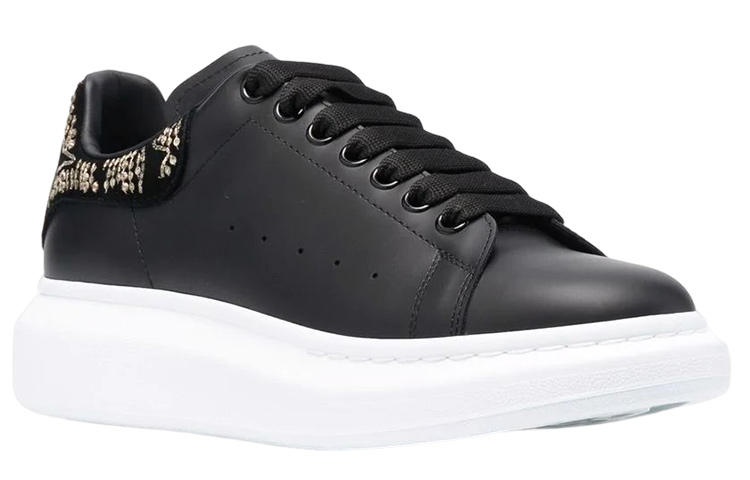 Order Alexander McQueen Zapatillas de Cuero Bajas 'Moda Negra' 683674WIB931081