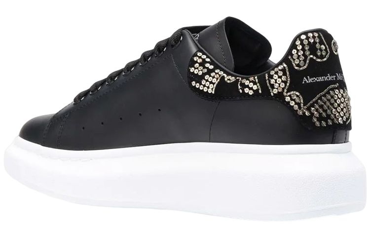 Shop Alexander McQueen Zapatillas de Cuero Bajas 'Moda Negra' 683674WIB931081