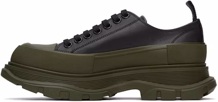 Alexander McQueen Leather Low Top 'Black Green' 627225WHZ621447 Alexander McQueen Leather Low Top 'Black Green' 627225WHZ621447