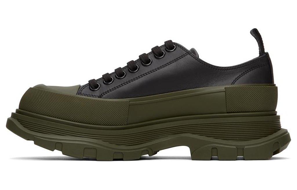 Alexander McQueen Leather Low Top 'Black Green' 627225WHZ621447