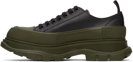 Alexander McQueen Leather Low Top 'Black Green' 627225WHZ621447 Alexander McQueen Leather Low Top 'Black Green' 627225WHZ621447