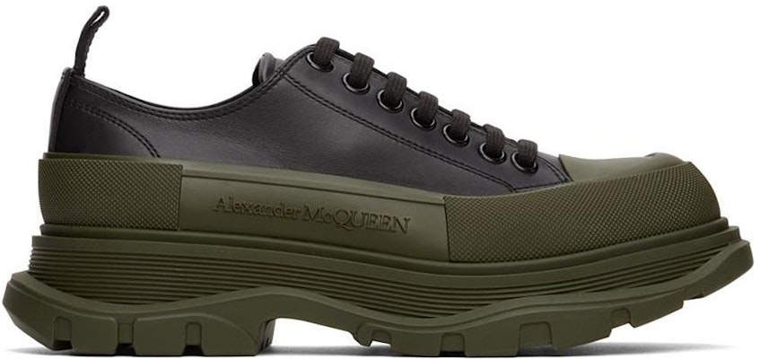 Alexander McQueen Leather Low Top 'Black Green' 627225WHZ621447 Order Alexander McQueen Leather Low Top 'Black Green' 627225WHZ621447