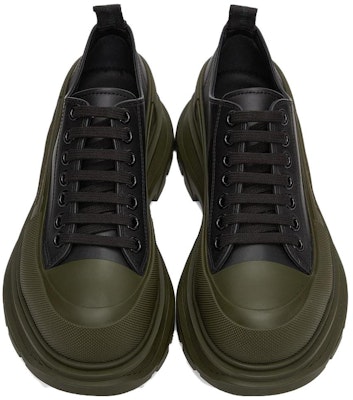 Alexander McQueen Leather Low Top 'Black Green' 627225WHZ621447 Shop Alexander McQueen Leather Low Top 'Black Green' 627225WHZ621447