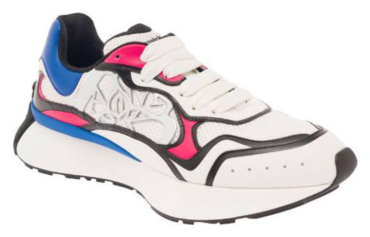 Lookbook 亚历山大·麦昆舒适百搭白蓝低帮皮革鞋 750331W4WN48841