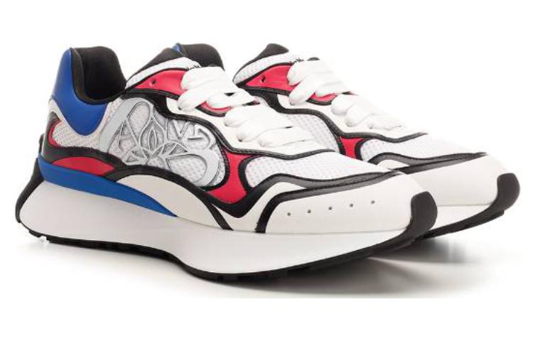 Shop 亚历山大·麦昆舒适百搭白蓝低帮皮革鞋 750331W4WN48841