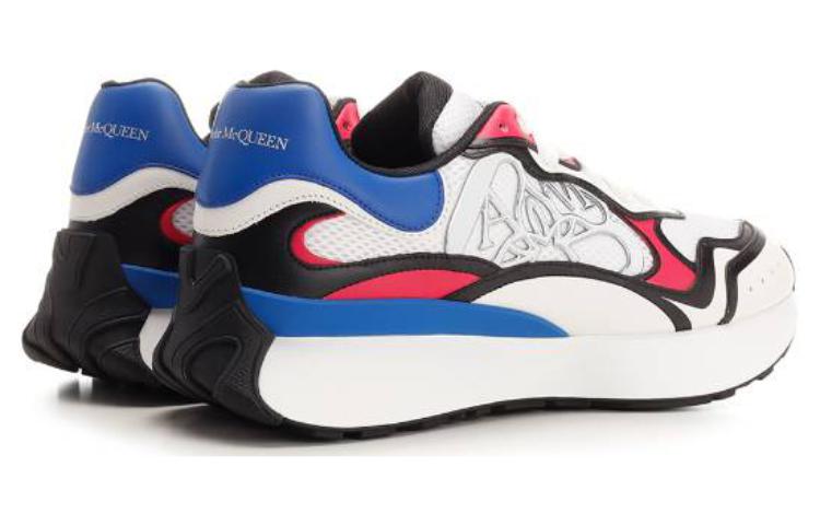 Purchase 亚历山大·麦昆舒适百搭白蓝低帮皮革鞋 750331W4WN48841