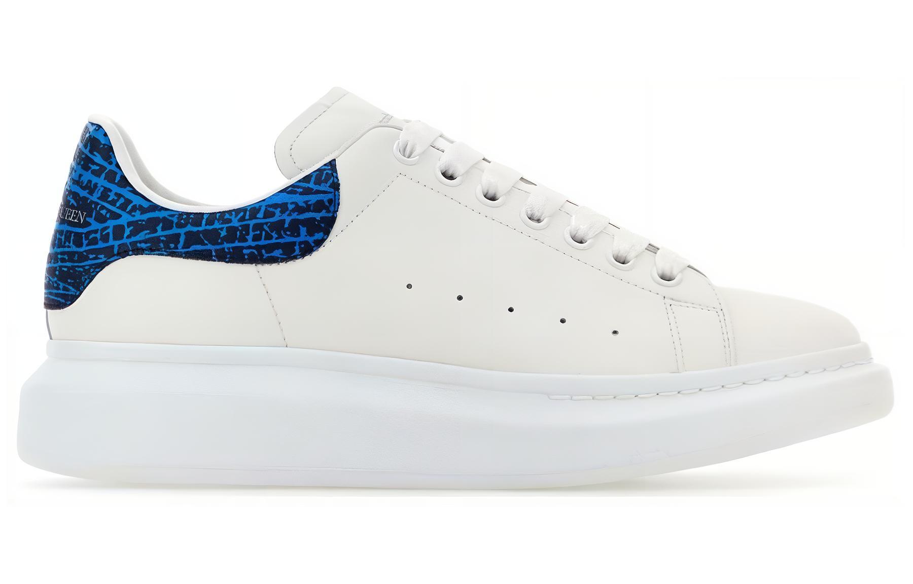 Order 알렉산더 맥퀸 화이트 블루 가죽 로우탑 777220WIE9N8756