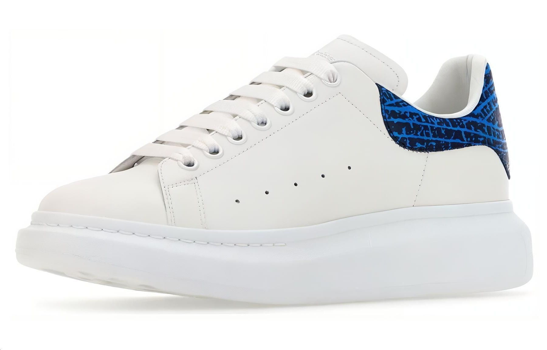 Lookbook 알렉산더 맥퀸 화이트 블루 가죽 로우탑 777220WIE9N8756