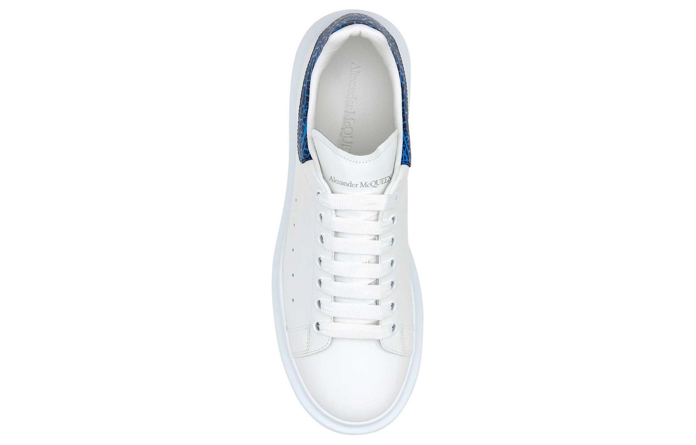 Purchase 알렉산더 맥퀸 화이트 블루 가죽 로우탑 777220WIE9N8756