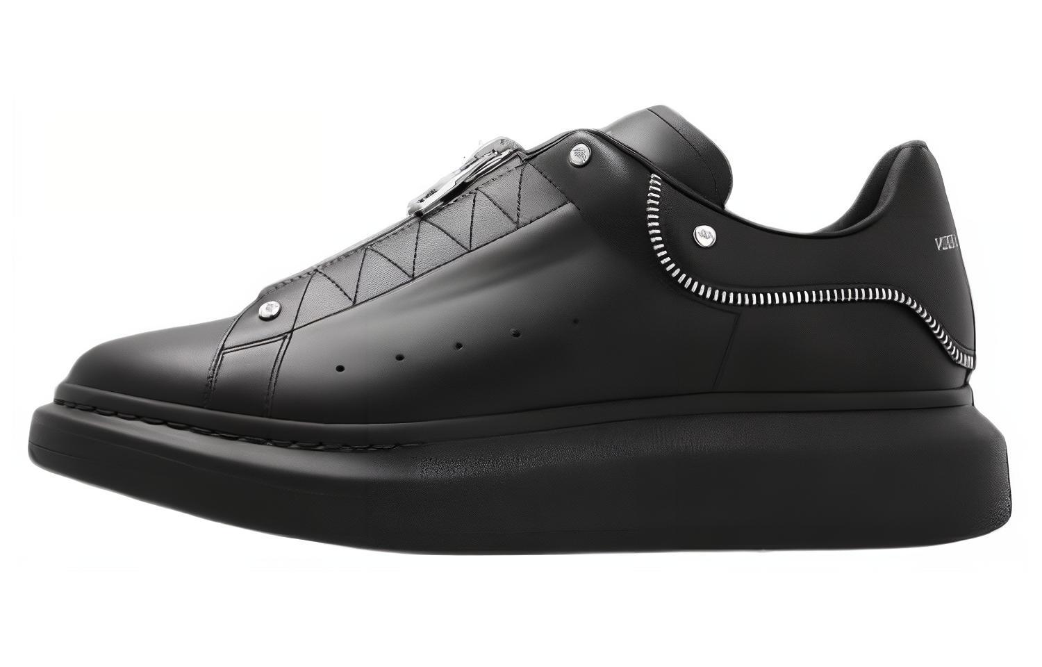Alexander McQueen Leather Low Top Platform Sneaker 'Black' 782462WIEE11081