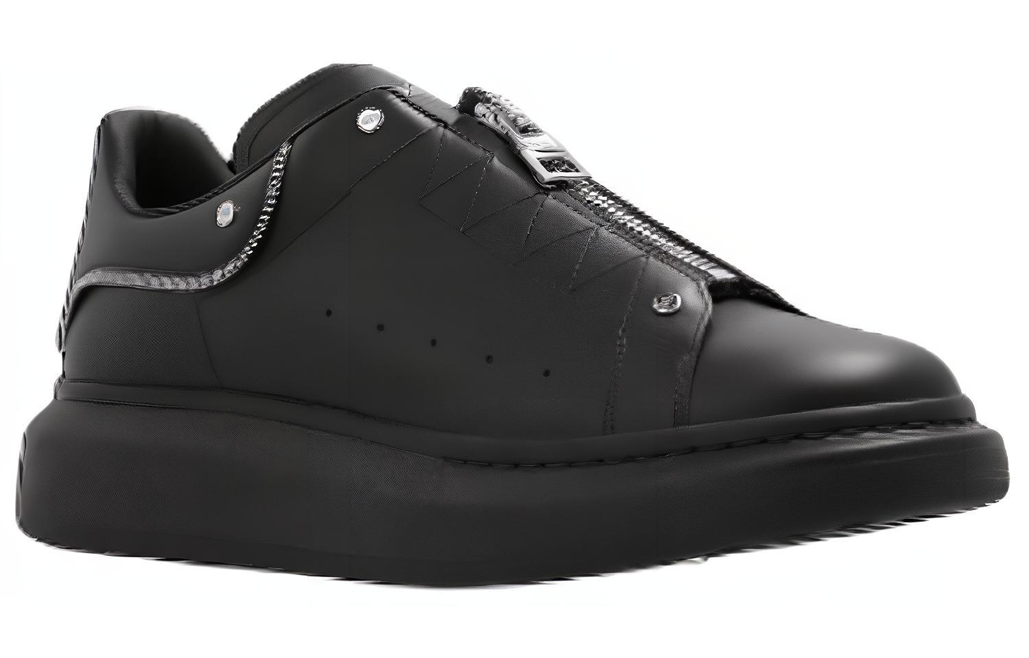 Alexander McQueen Leather Low Top Platform Sneaker 'Black' 圖 3