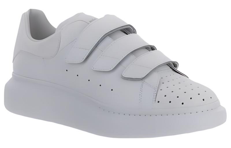Alexander McQueen Leather Low Top Platform Sneakers 'White' 圖 3