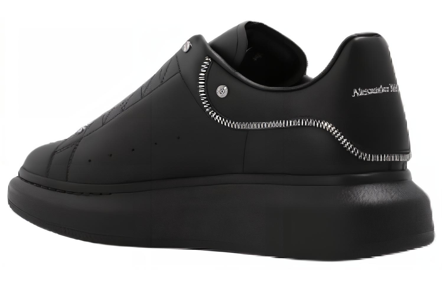 Alexander McQueen Leather Low Top Platform Sneaker 'Black' 圖 4