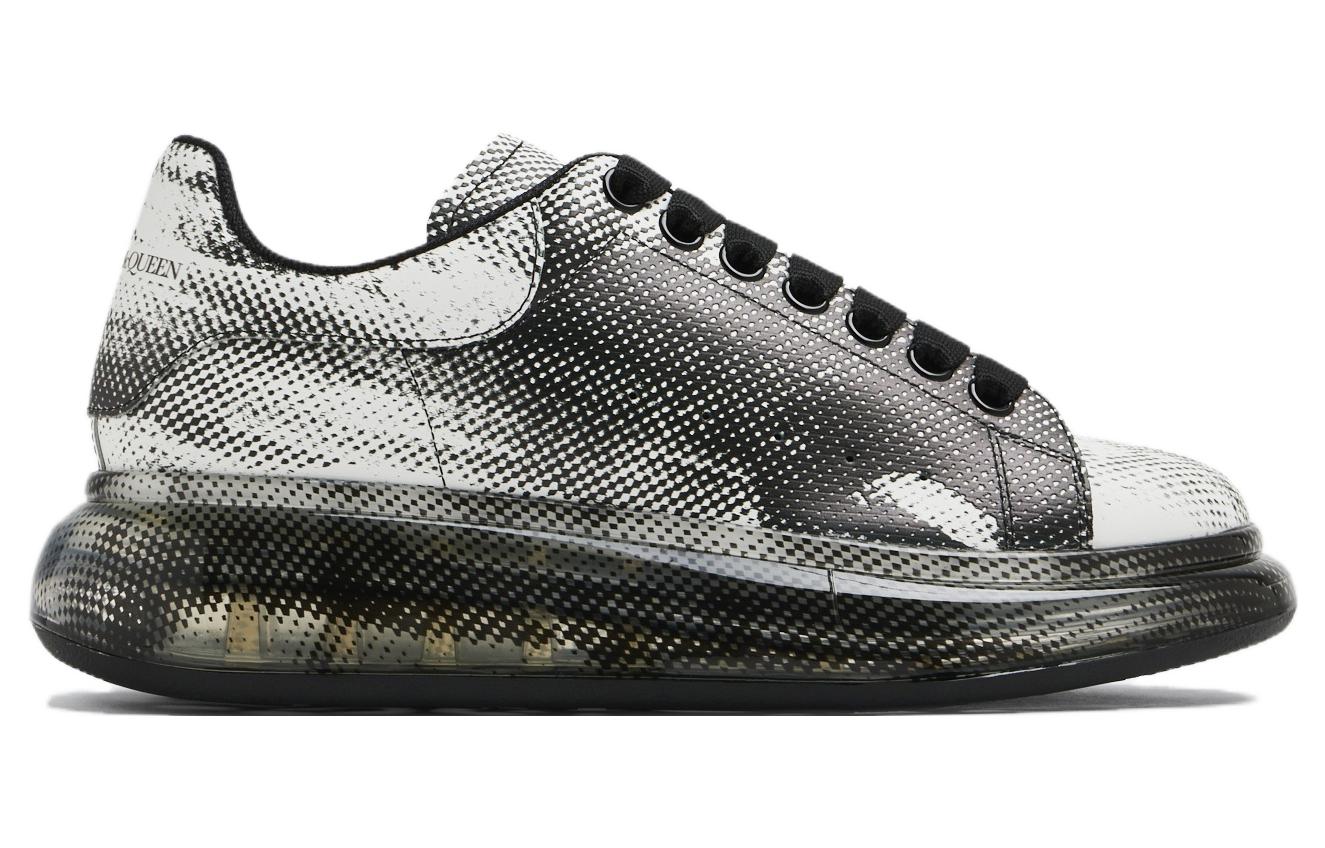 Order Alexander McQueen Kulit Low Top Sneaker 'Hitam Putih' 735775WICYX9061