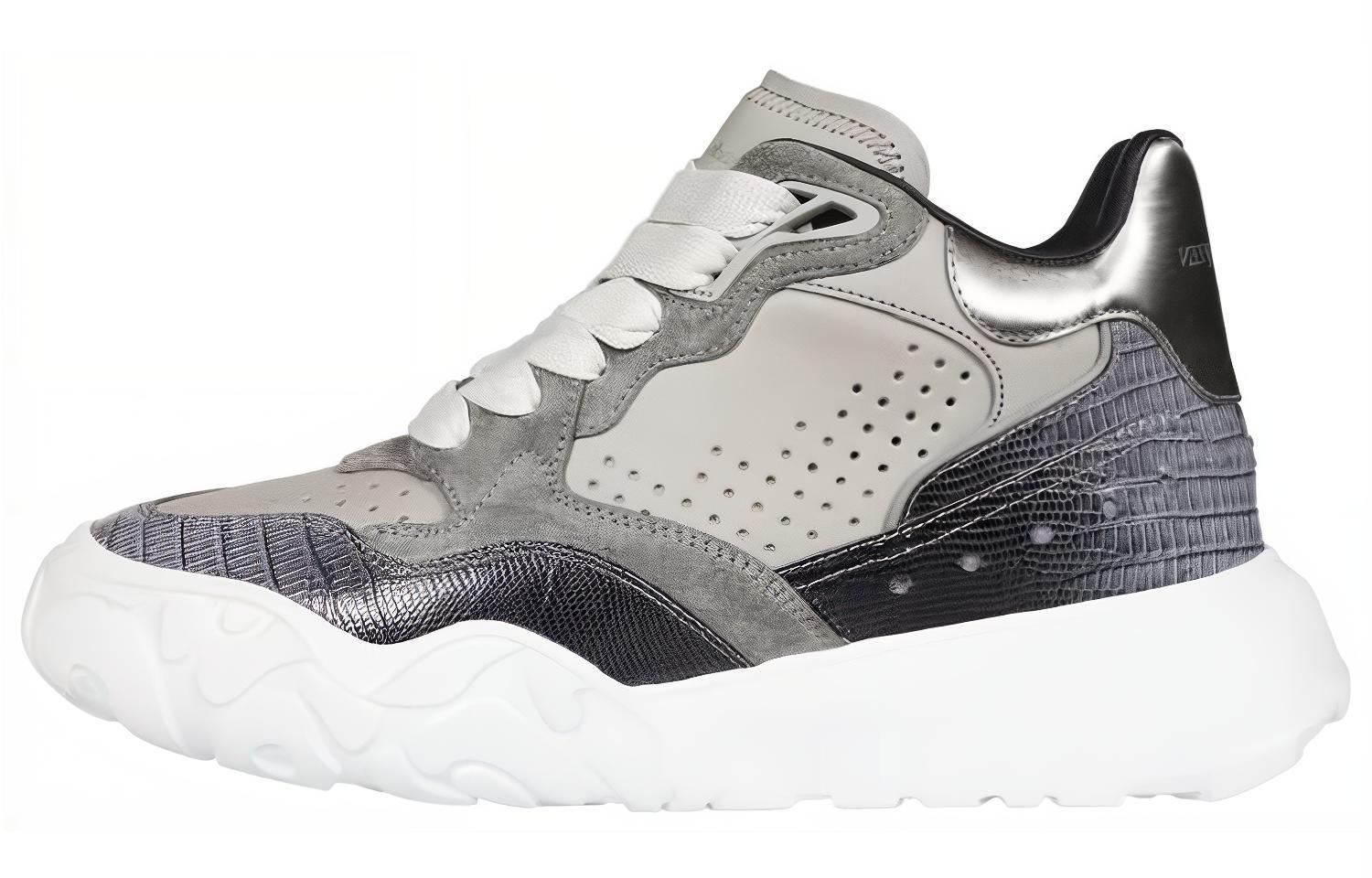 Alexander McQueen Leather Mid-Top 'Grey Fashion' 711134WIAAG1820