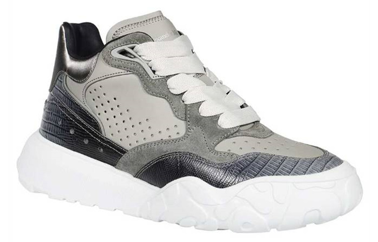 Lookbook Alexander McQueen Zapatillas de Cuero Mid-Top 'Gris Moda' 711134WIAAG1820