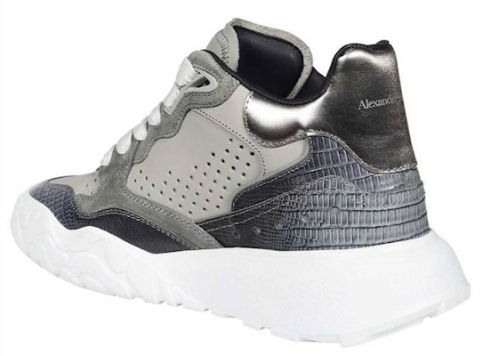 Alexander McQueen Leather Mid-Top 'Grey Fashion' 711134WIAAG1820 Shop Alexander McQueen Leather Mid-Top 'Grey Fashion' 711134WIAAG1820