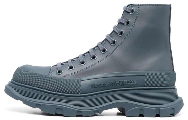 Alexander McQueen Leather Platform 'Deep Blue' 627206WIBT14476