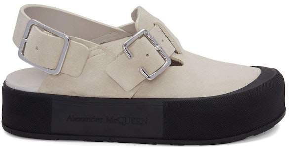 亞歷山大麥昆 皮革露跟搭扣厚底時尚涼拖 男款 浅米色 Order 亞歷山大麥昆 皮革露跟搭扣厚底時尚涼拖 男款 浅米色