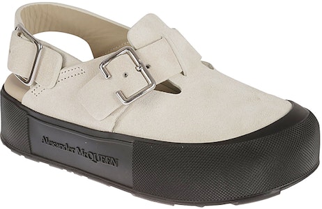 亞歷山大麥昆 皮革露跟搭扣厚底時尚涼拖 男款 浅米色 Lookbook 亞歷山大麥昆 皮革露跟搭扣厚底時尚涼拖 男款 浅米色