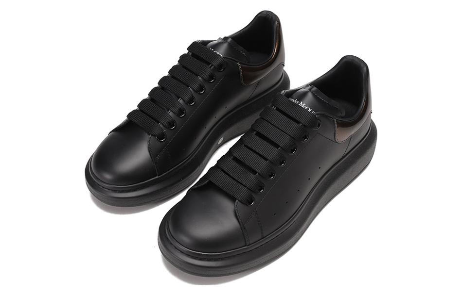 Alexander McQueen Leather Platform Sneaker 'Black Bronze' 圖 3