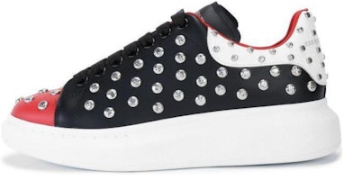 Alexander McQueen Leather Round-Toe Lace-Up Low Top 'Black Red' 535193WHGPC6436 Alexander McQueen Leather Round-Toe Lace-Up Low Top 'Black Red' 535193WHGPC6436