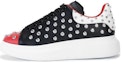 Buy Alexander McQueen Leather Round-Toe Lace-Up Low Top 'Black Red' 535193WHGPC6436