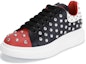 Order Alexander McQueen Leather Round-Toe Lace-Up Low Top 'Black Red' 535193WHGPC6436