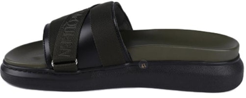 Alexander McQueen Leather Round-Toe Slide 'Green Comfort' 663565W4QP13286 Alexander McQueen Leather Round-Toe Slide 'Green Comfort' 663565W4QP13286