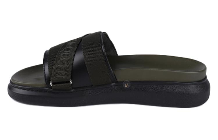 Alexander McQueen Leather Round-Toe Slide 'Green Comfort' 663565W4QP13286