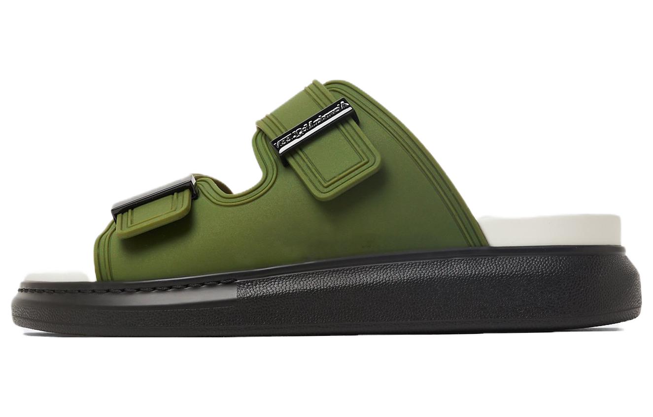 Alexander McQueen Leather Sandals 'Military Green'