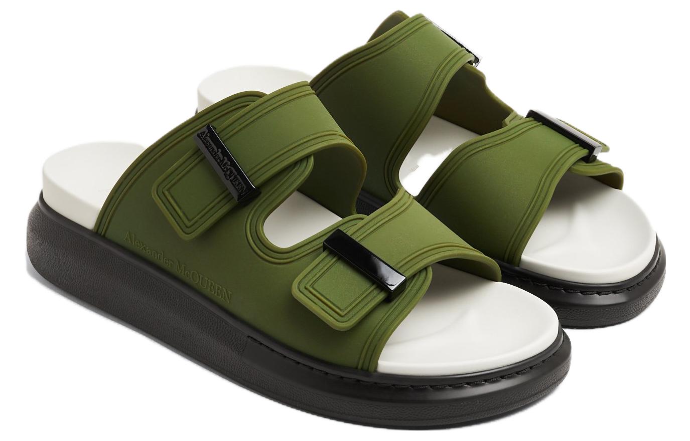 Alexander McQueen Leather Sandals 'Military Green' 圖 3