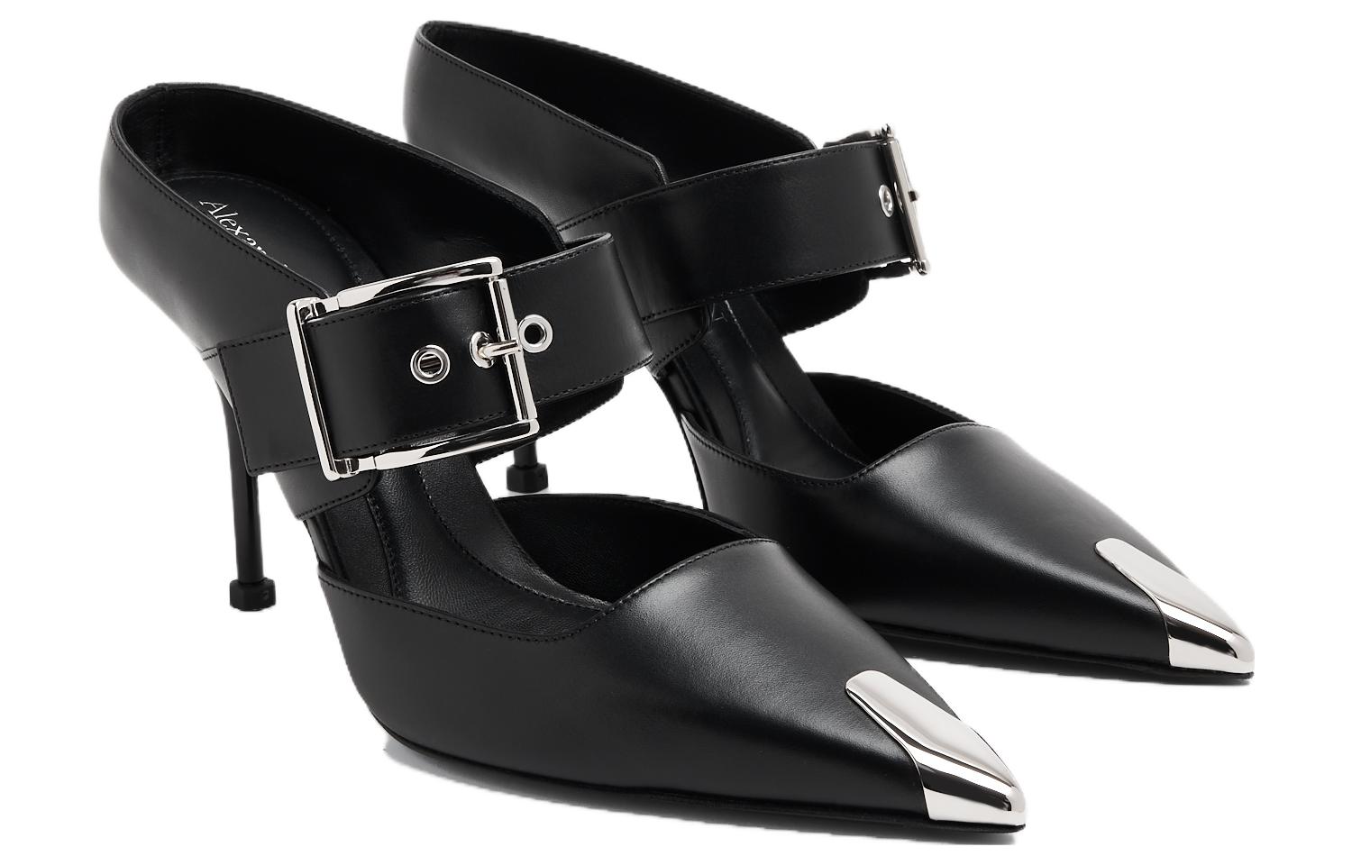 Lookbook Alexander McQueen Slip-On Kulit 'Hitam' 757513WIEA11081