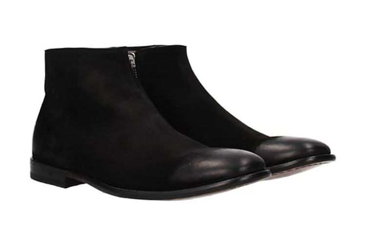 Order 알렉산더 맥퀸 블랙 레더 슬립온 부티 526257WHMV01000