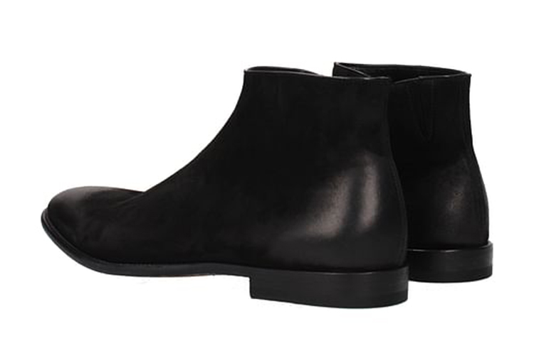 Lookbook 알렉산더 맥퀸 블랙 레더 슬립온 부티 526257WHMV01000