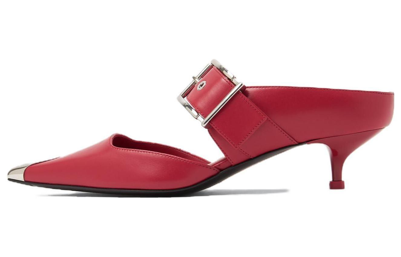 Alexander McQueen Leather Slipper 'Punk Red Silver' 757514WIEA16088