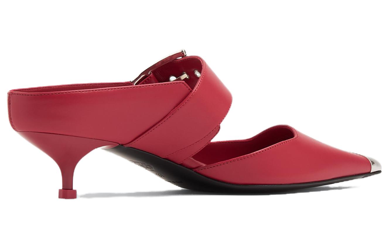 Order Alexander McQueen Selipar Kulit 'Punk Merah Perak' 757514WIEA16088