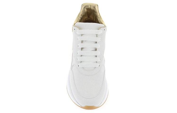 Shop Sneaker Alexander McQueen in Pelle ''Bianco Oro'' 552046WHT9G9075