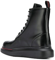 亚历山大·麦昆 黑色皮革楔形系带靴 586191-WHX51-1000 Purchase 亚历山大·麦昆 黑色皮革楔形系带靴 586191-WHX51-1000