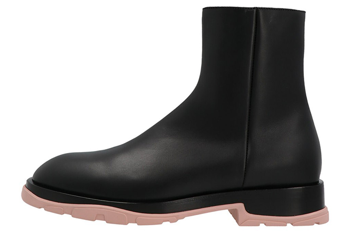 Buy 알렉산더 맥퀸 블랙 레더 지퍼 부츠 682816WHFLF1438